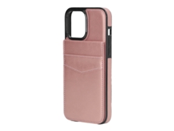 Capa De Couro Para Iphone 13 Pro Max 6.7 Polegadas Com Porta-cartões E Fecho Magnético Rose Gold