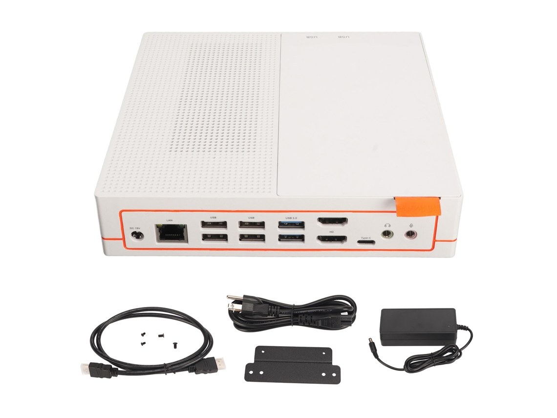 Mini PC Blanca con GPU GDDR6 de 2 GB, 16 GB de RAM, SSD de 512 GB, 8K UHD para el hogar y la oficina Luz Dorada