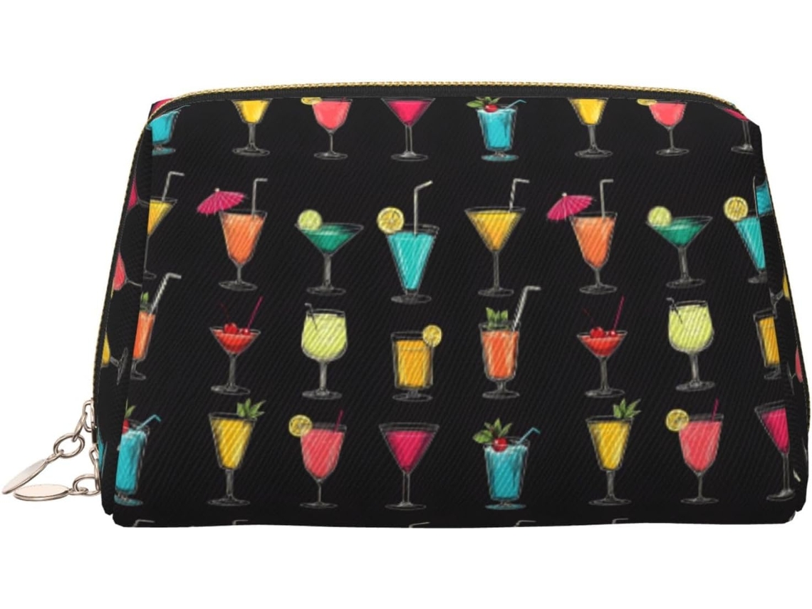 Neceser De Viaje Cuero Organizador Para Mujer Diseño Estampado Vacaciones