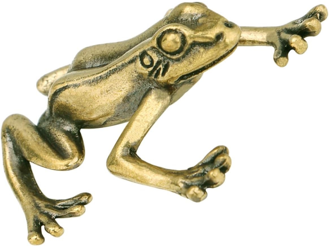 Estatua Retro Latón Decoración Hogar Oficina Figura Miniatura Única Estabilidad Diseño Original Metal Chapado