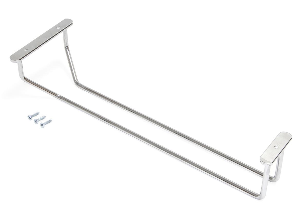 EMUCA Portavasos para Mueble Supra 1 Fila - Longitud 340mm - Acero - Cromo