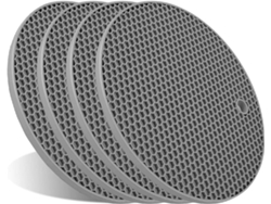 4 Escurridores De Platos Grandes De Silicona Extragruesa, Resistentes Al Calor, Grises