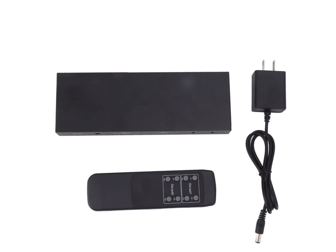 2026-matrix Splitter 4x2 Salida Hd Switcher Aluminio 4 Entradas 2 Salidas Para Cine En Casa 100-240v Us