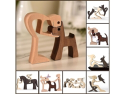 Figura De Perro De Madera Para Decoración De Mesa, Escultura Para Amantes De Los Perros, Estilo J