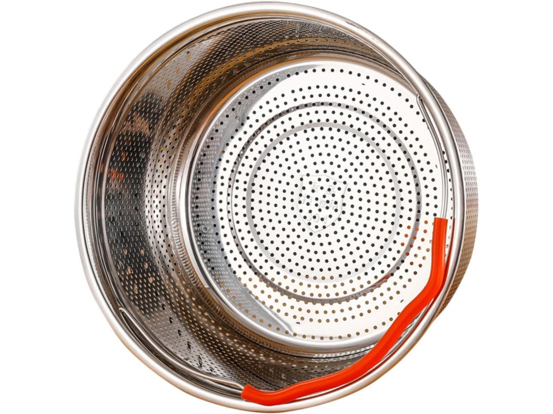 Cesta Vaporera De Acero Inoxidable Con Asa Para Una Distribución Uniforme Del Calor.