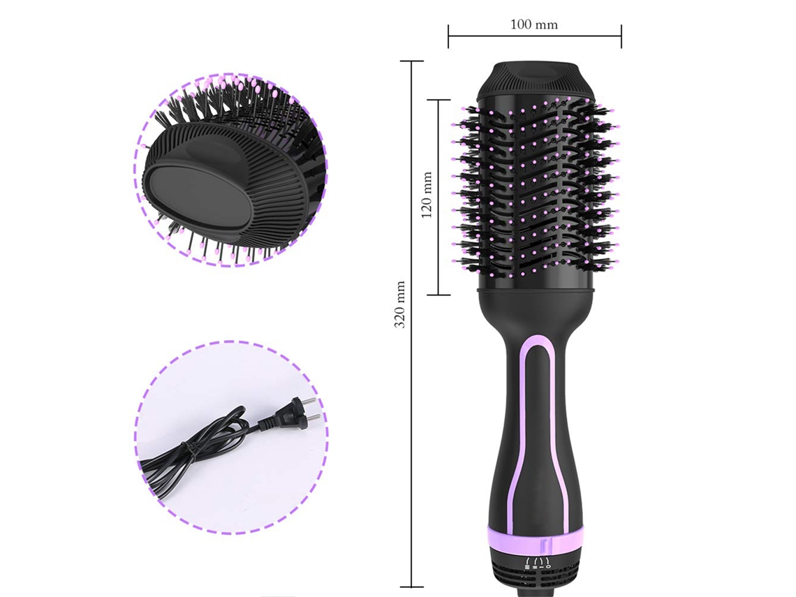 Pincel De Aire Caliente 4 En 1 Para Alisar, Rizar Y Estilar El Cabello Con Secador Integrado