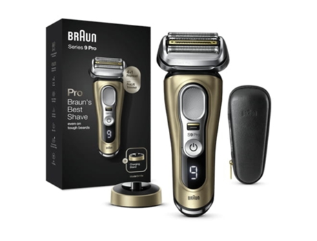 Braun Series 9 9419s Wet&Dry Máquina de afeitar de láminas Recortadora Negro, Oro