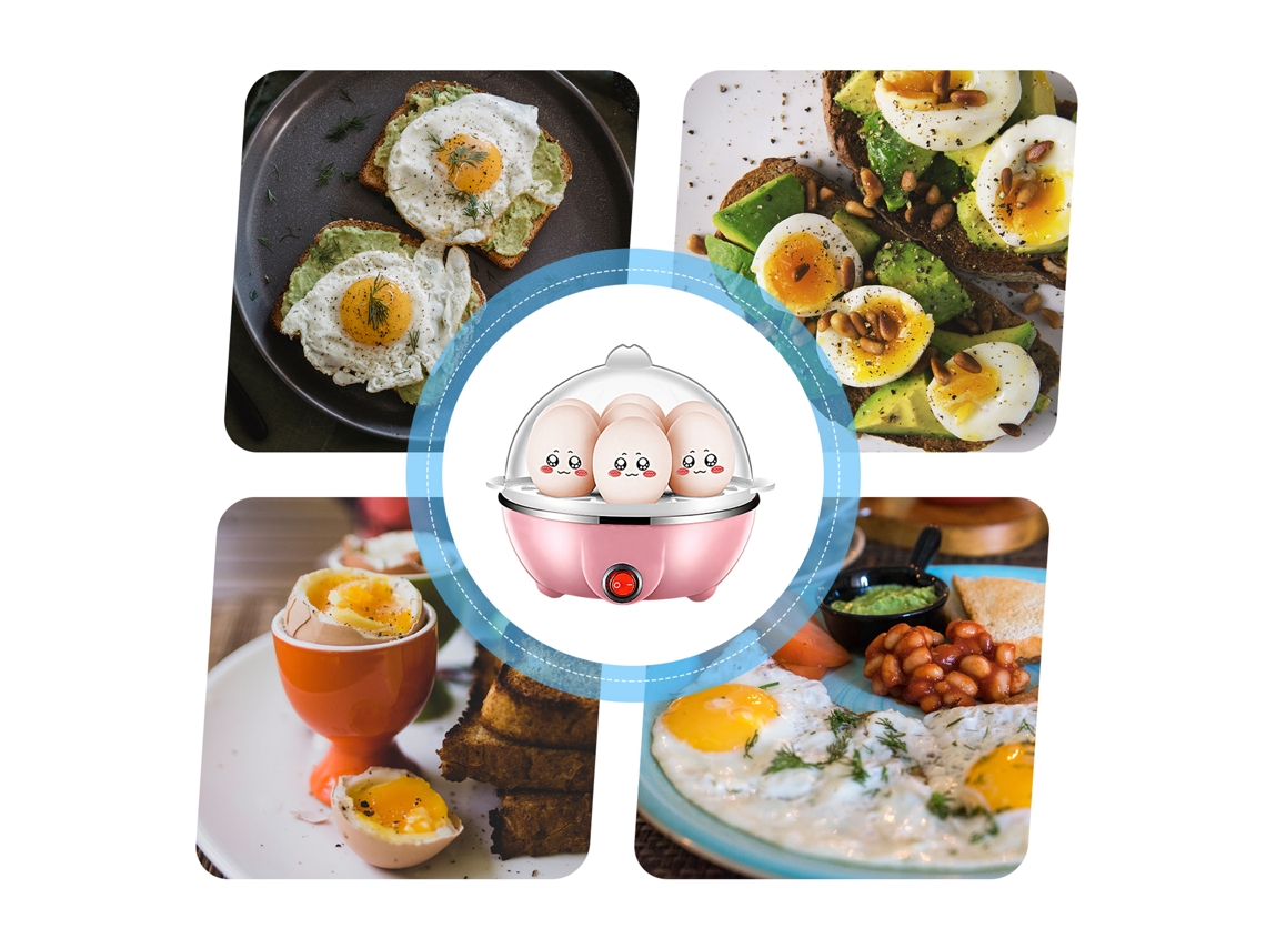 Cocedor De Huevos Eléctrico - Anti-secado - Para 7 Huevos - Tapa Transparente Con Vaso Medidor De 40 Ml