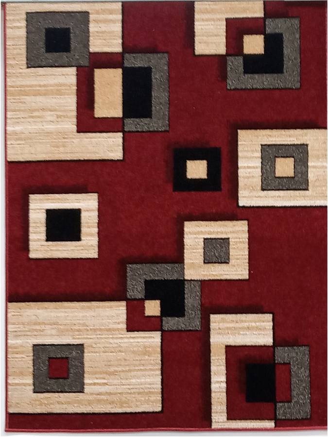 Alfombra MATRIS Geométrico (Rojo - 133x190 - Polipropileno)