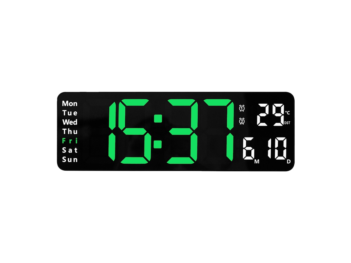Reloj Digital con Gran Pantalla, Mostrando Hora, Fecha y Temperatura. Kofihety