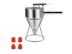 Dispensador de masa para panqueques de acero inoxidable con flujo ajustable para cupcakes, waffles y pasteles.