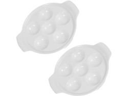 Juego De 2 Platos De Cerámica Para Caracoles, 18 Cm (7 Pulgadas), Con Doble Asa, Plato Resistente Para Gratinar Caracoles.
