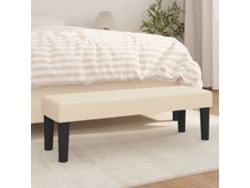 LOVELY HOME Taburete Banco 100X30X30 Cm Tela Color Crema