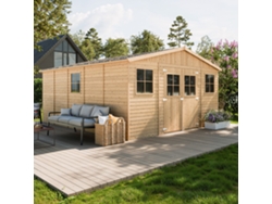 Caseta de Jardín de Madera TIMBELA M333 + M333G con Piso (20 M² - 246 x 418 x 522 cm)