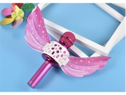 Ws88/Ls Micrófono Portátil Inalámbrico para Karaoke VEANXIN Micrófono con Altavoz USB para Niños Rosa