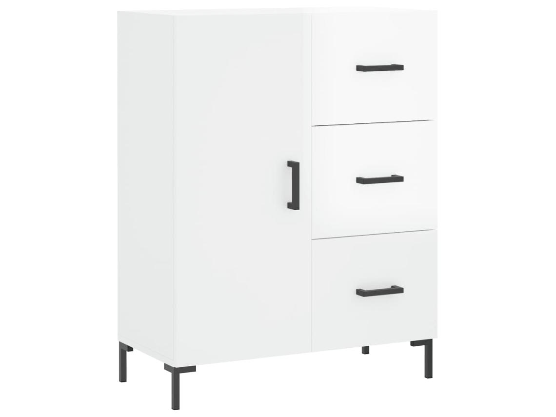 Maison Exclusive - Aparador De Madera Contrachapada Blanco Brillante 69,5x34x90 Cm