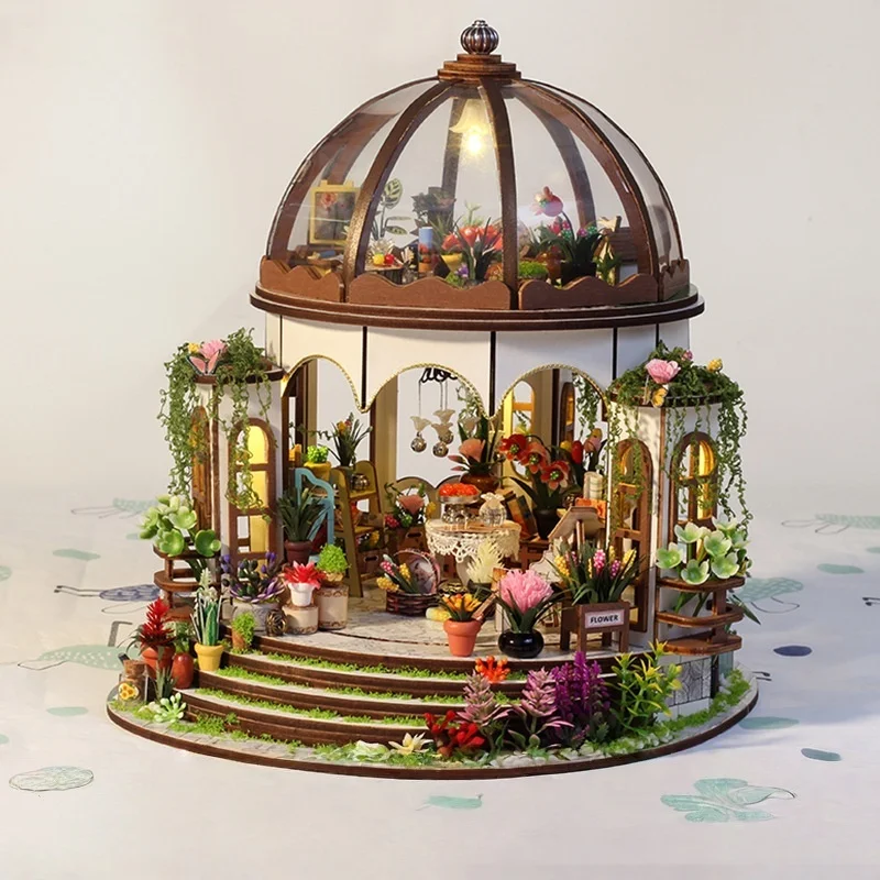Maqueta En Miniatura Para Armar Un Jardín En La Azotea, Kit De Montaje De Una Maravilla Arquitectónica De Madera En 3d