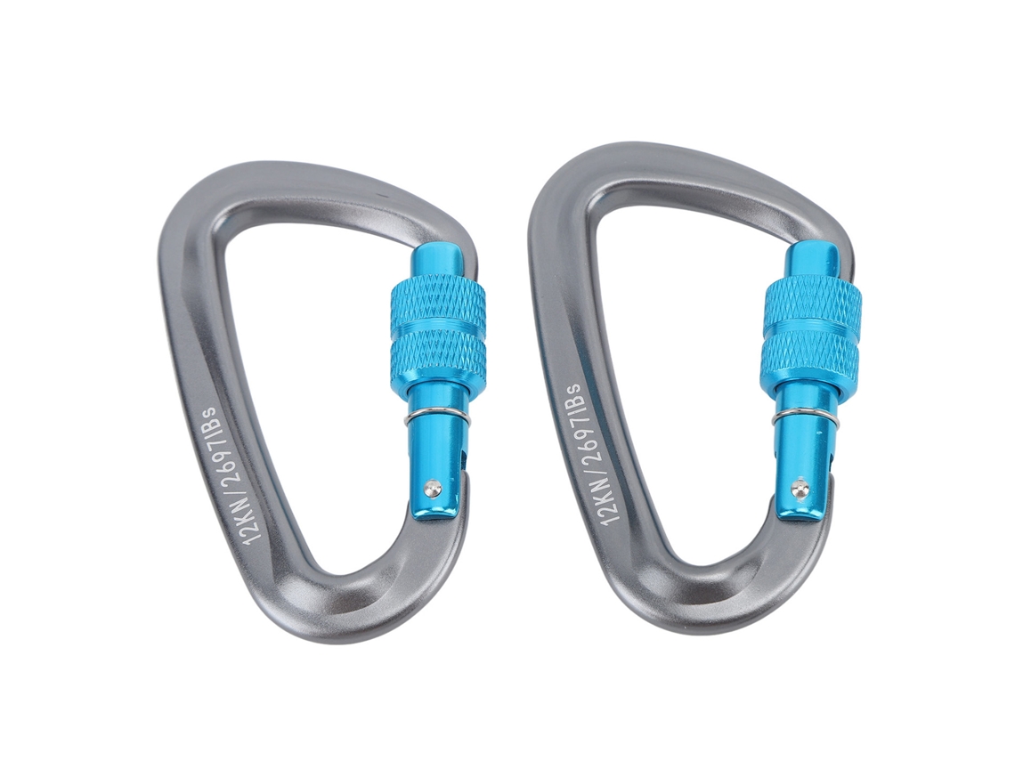 Mosquetones automáticos de escalada 12kN D, 2 unidades