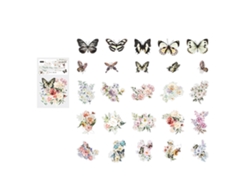 50 pegatinas autoadhesivas de mariposas y flores para scrapbooking y decoración DIY