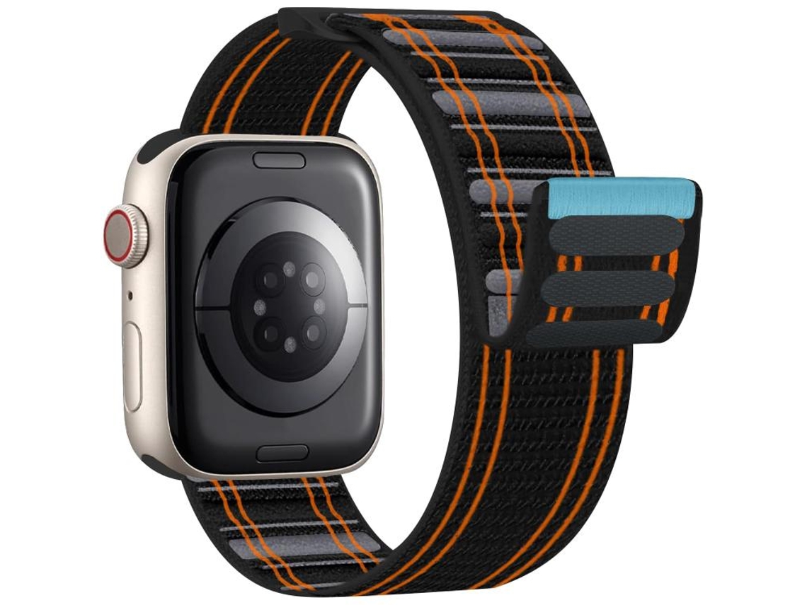Correa de nailon trenzado para Apple Watch con cierre de velcro ajustable CSYY (46 x 49 x 45 x 44 mm)