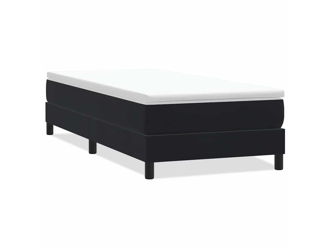 Maison Exclusive - Cama Box Spring Sin Colchón Cuero Sintético Negro 90x210 Cm