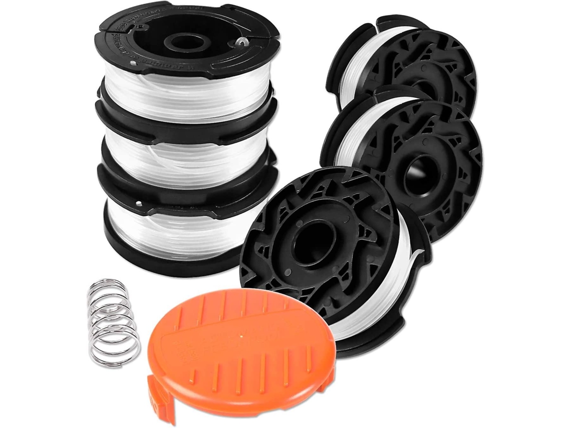 Bobina De Hilo Para Cortacésped Black And Decker, 6 Bobinas Con Tapa Y Resorte, 9.14m 1.65mm, Compatible Con Gl280 Gl301 Glc2500 Stc1820