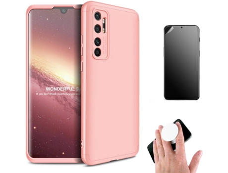 Kit Carcasa y Protector Xiaomi Mi Note 10 Lite Ultimatte Slim Armor 360º Popsocket Rosa