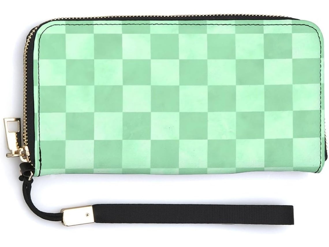 Cartera Cuero Con Cremallera Para Mujer Diseño Estampado