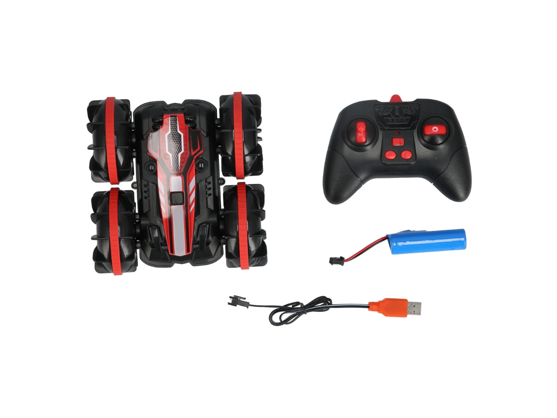 Ats-coche Teledirigido Anfibio 4wd 2.4ghz Off Road Recargable Usb Con Rotación 360° Rojo