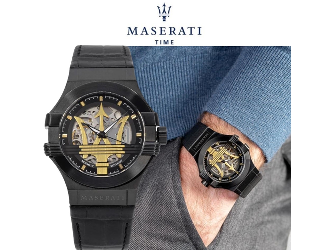 Reloj MASERATI Hombre (Piel - Negro)