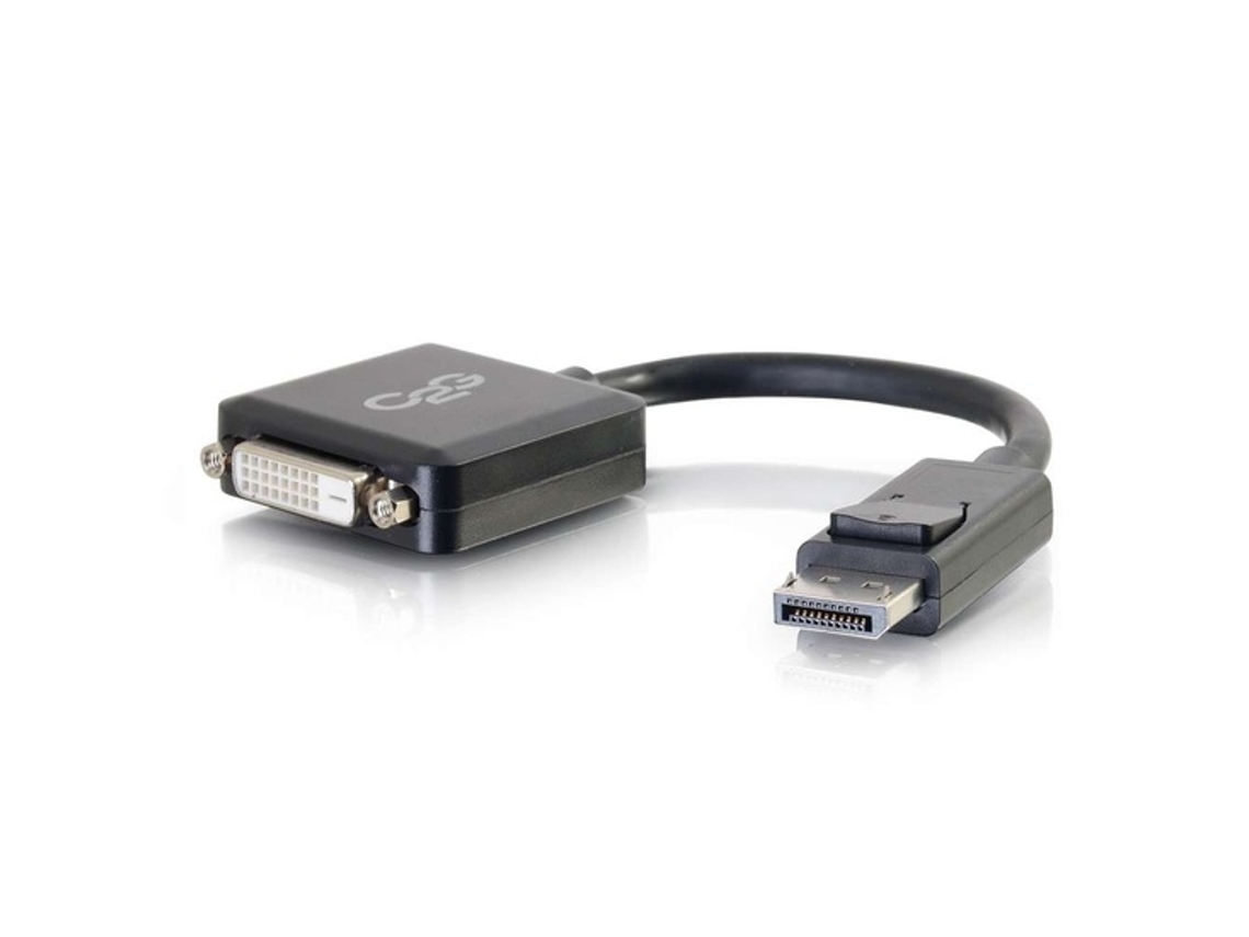 C2G Adaptador convertidor de DisplayPort macho a DVI-D Single Link hembra, 20 cm, negro