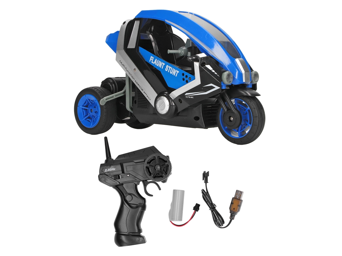 2026-moto De Derrape Rc 1:8 De Alta Velocidad, Moto De Stunt Control Remoto Eléctrica Para Niños Al Aire Libre Azul