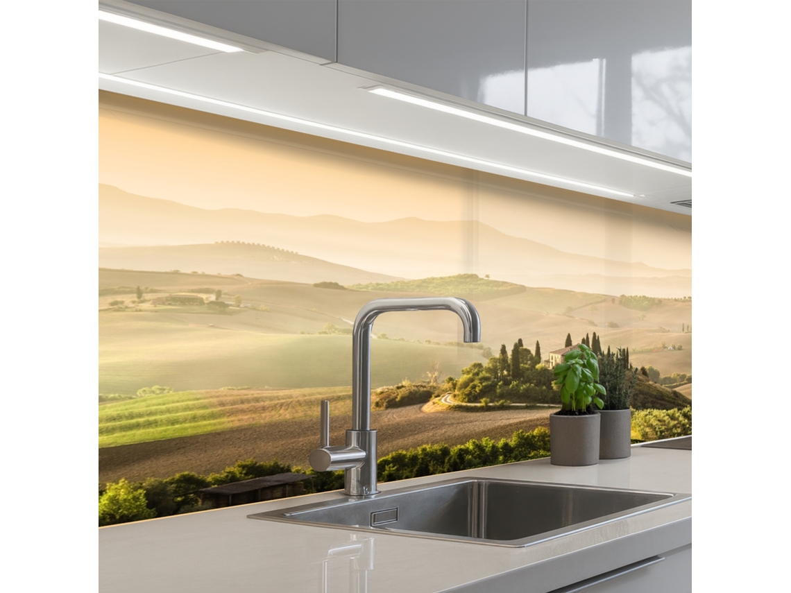 Salpicaderos De Cocina Paisaje - Toscana - Luz Matinal 150x60 Cm