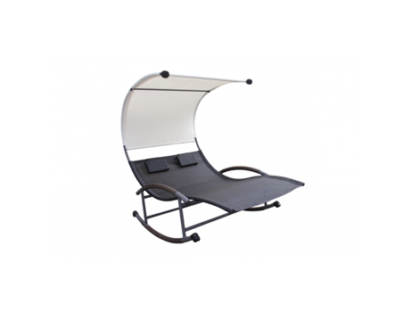 Tumbona Doble CONCEPT U Essaouira con Toldo Negro