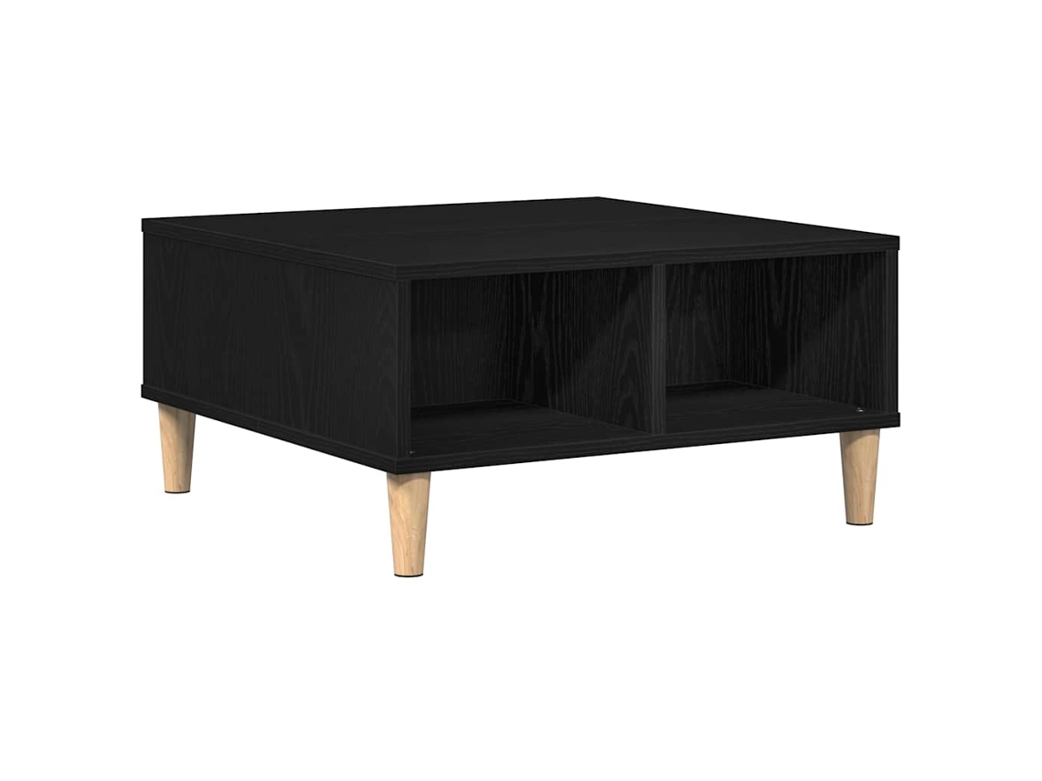 Mesa De Centro | Mesa De Café | Mesa De Salón Roble Negro 60 X 60 X 30 Cm Madera De Ingeniería