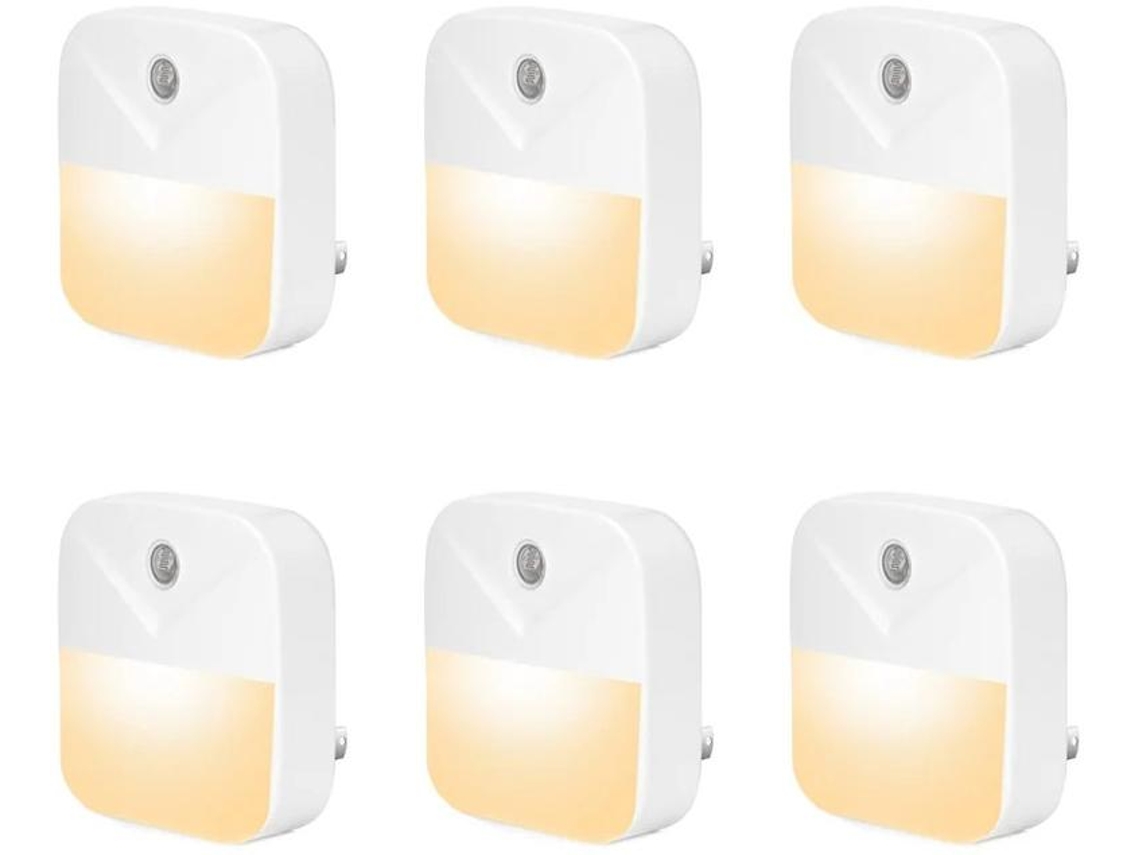 Ficha De Luz Nocturna De 6 Paquetes Luces Nocturnas Led Blancas Cálidas Con Sensor Inteligente Del Crepúsculo Al Amanecer Ficha En Luces Yizhood
