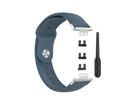 Correa de reloj inteligente para Huawei Watch Fit de silicona de 18 mm Estilo de hebilla trasera de color sólido (Roca cian)