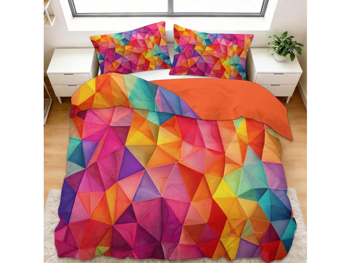 Juego Ropa Cama Funda Nórdica Diseño Funda Piezas Juego Almohada Color 200x200 Cm 200 X 65