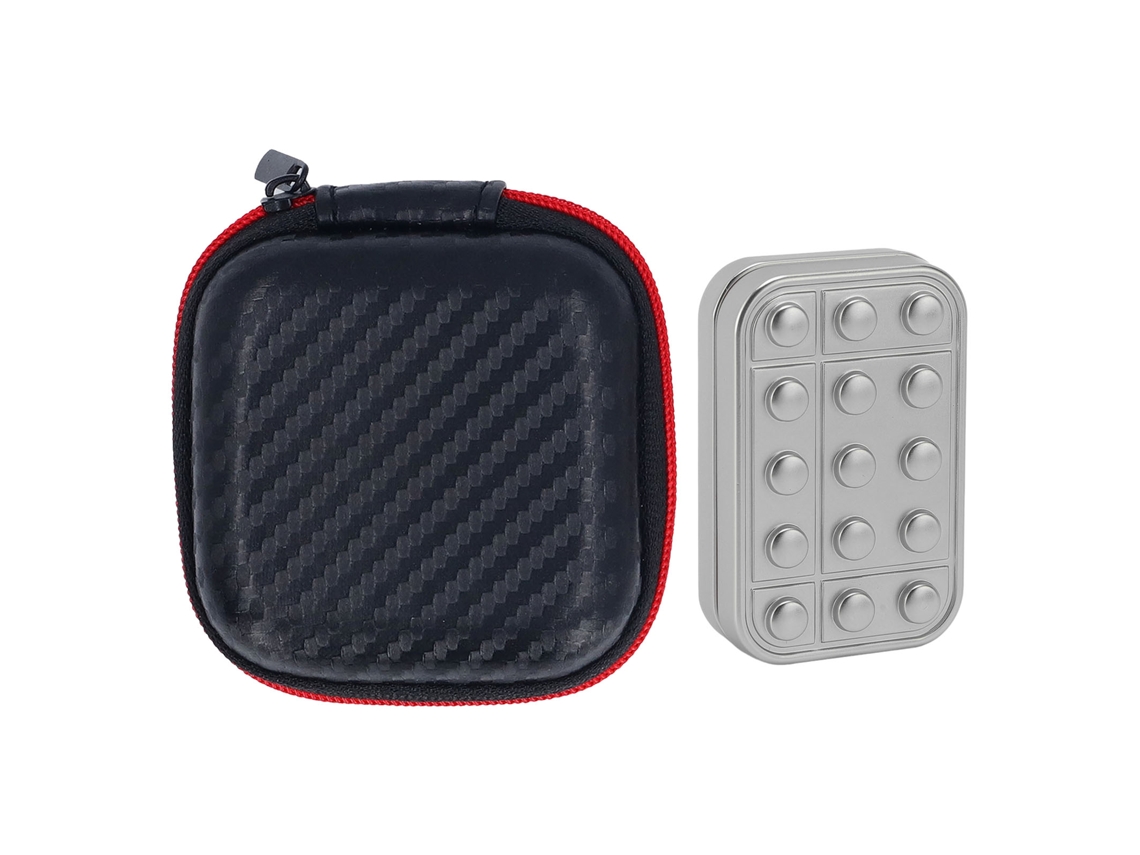 Juguete Deslizante Portátil De Metal Plateado Haptivo Para La Punta De Los Dedos Con Patrón Texturizado.