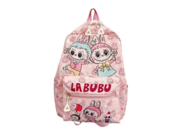 Mochila Escolar Infantil Impermeable Cartoon Labubu Para Niños Niñas Color Rosa Claro L Rosa Claro