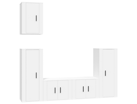 Conjunto 5 de muebles para TV VIDAXL madera contrachapada blanco