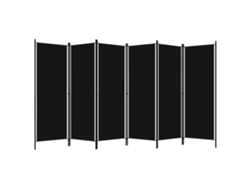 Biombo Divisor | Biombo Separador | Separador De Ambientes De 6 Paneles Negro 300x180 Cm