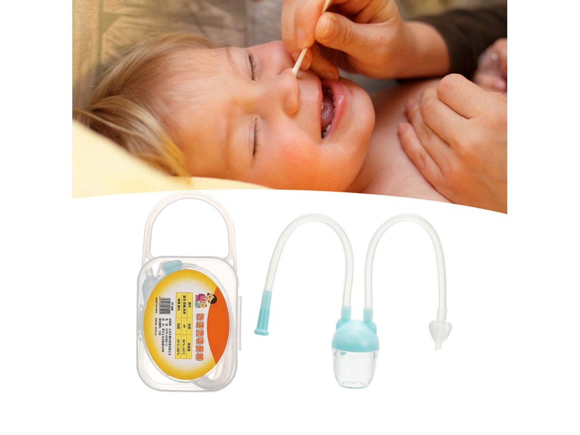 Aspirador Nasal Para Bebés Con Succión Ajustable, Seguro, Portátil, Limpieza Eficaz, Azul.