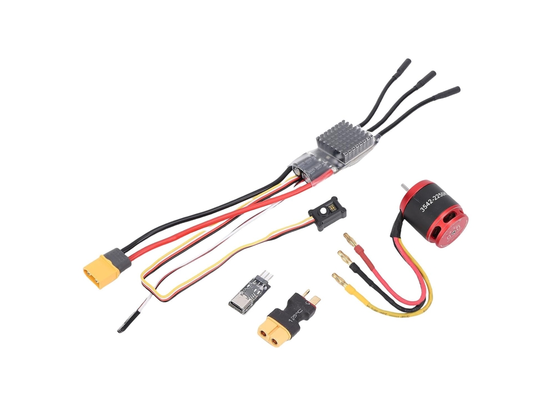 Tren Motriz Rc Sin Escobillas Combinado Para Scx10 – 3542 + Esc 80 Con Cables Precableados,