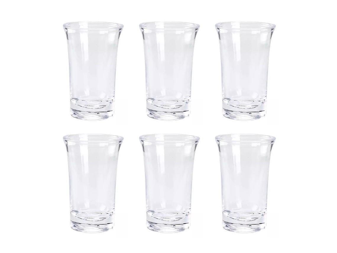Juego de 6 vasos de chupito de 35 ml con base gruesa para whisky.