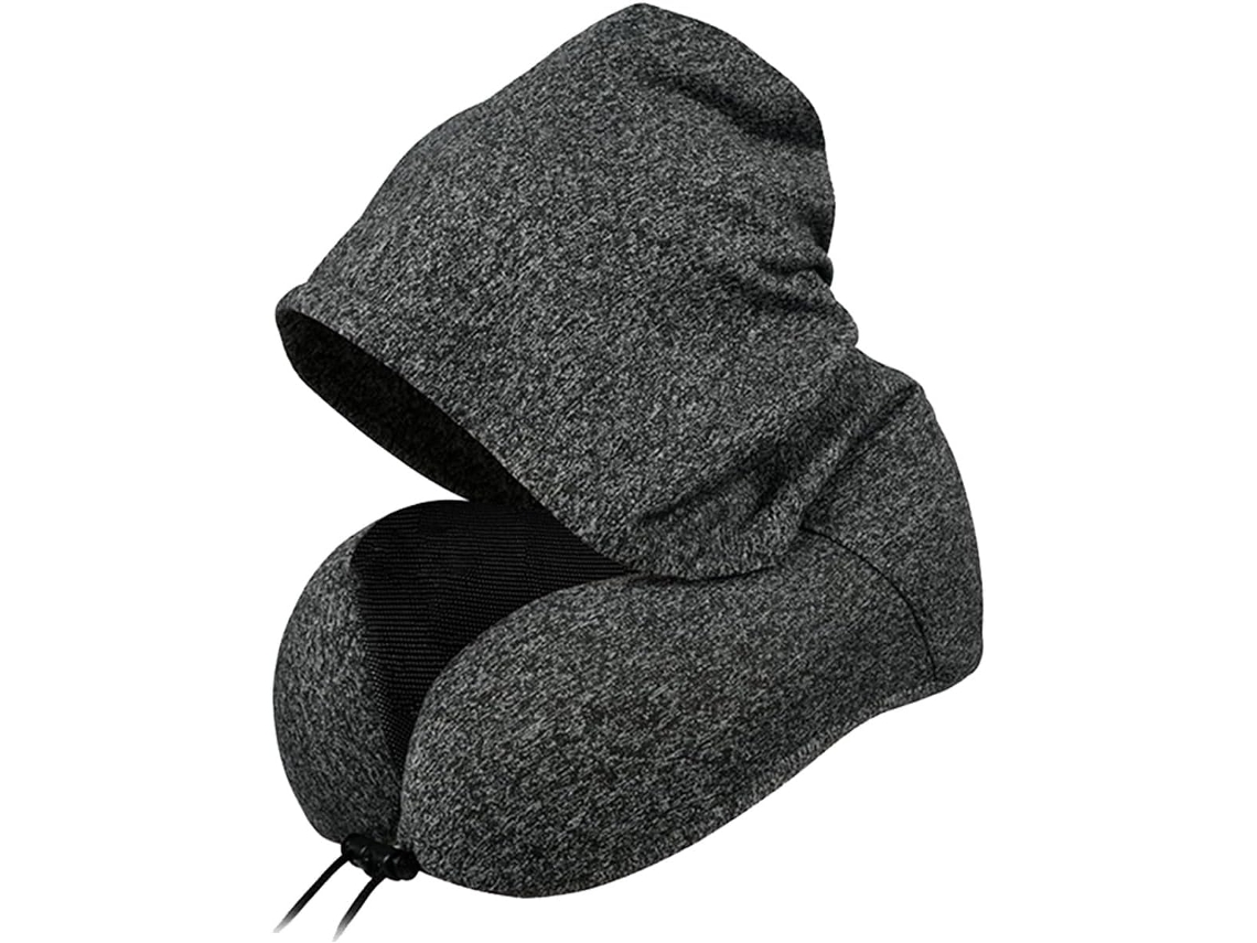 Almohada De Viaje, Almohada De Viaje Con Capucha Para El Cuello, Cómodo Soporte De Espuma Viscoelástica Para La Cabeza Y El Cuello.