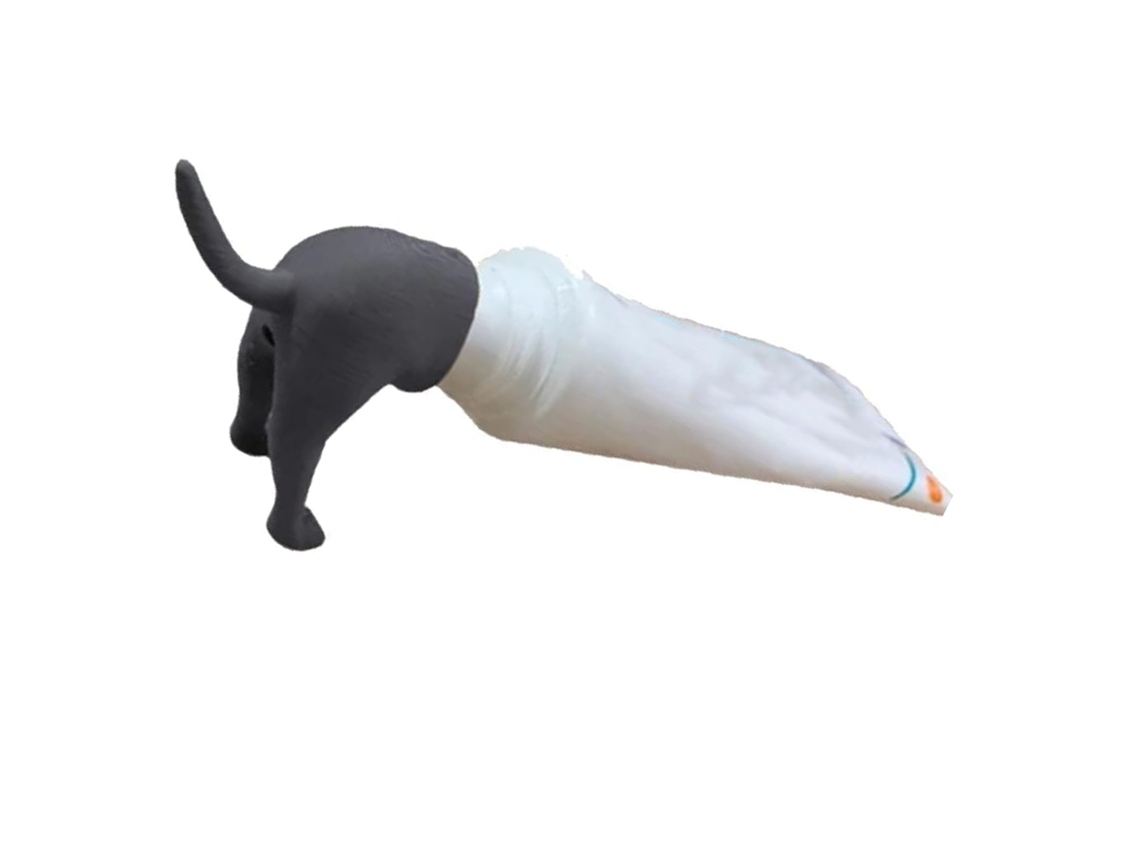 Tapa Exprimidora De Pasta Dental Universal Con Culo De Perro Gracioso Color Gris
