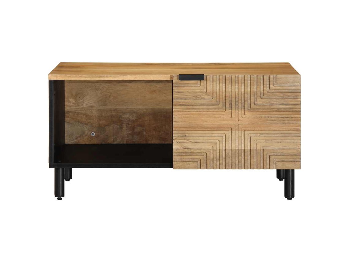 Mesa De Centro | Mesa De Café | Mesa De Salón Marrón 80x50x40 Cm Madera Maciza Mango