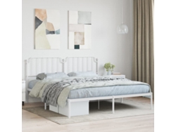 Estructura Cama Sin Colchón Con Cabecero Metal Blanco 160x200cm