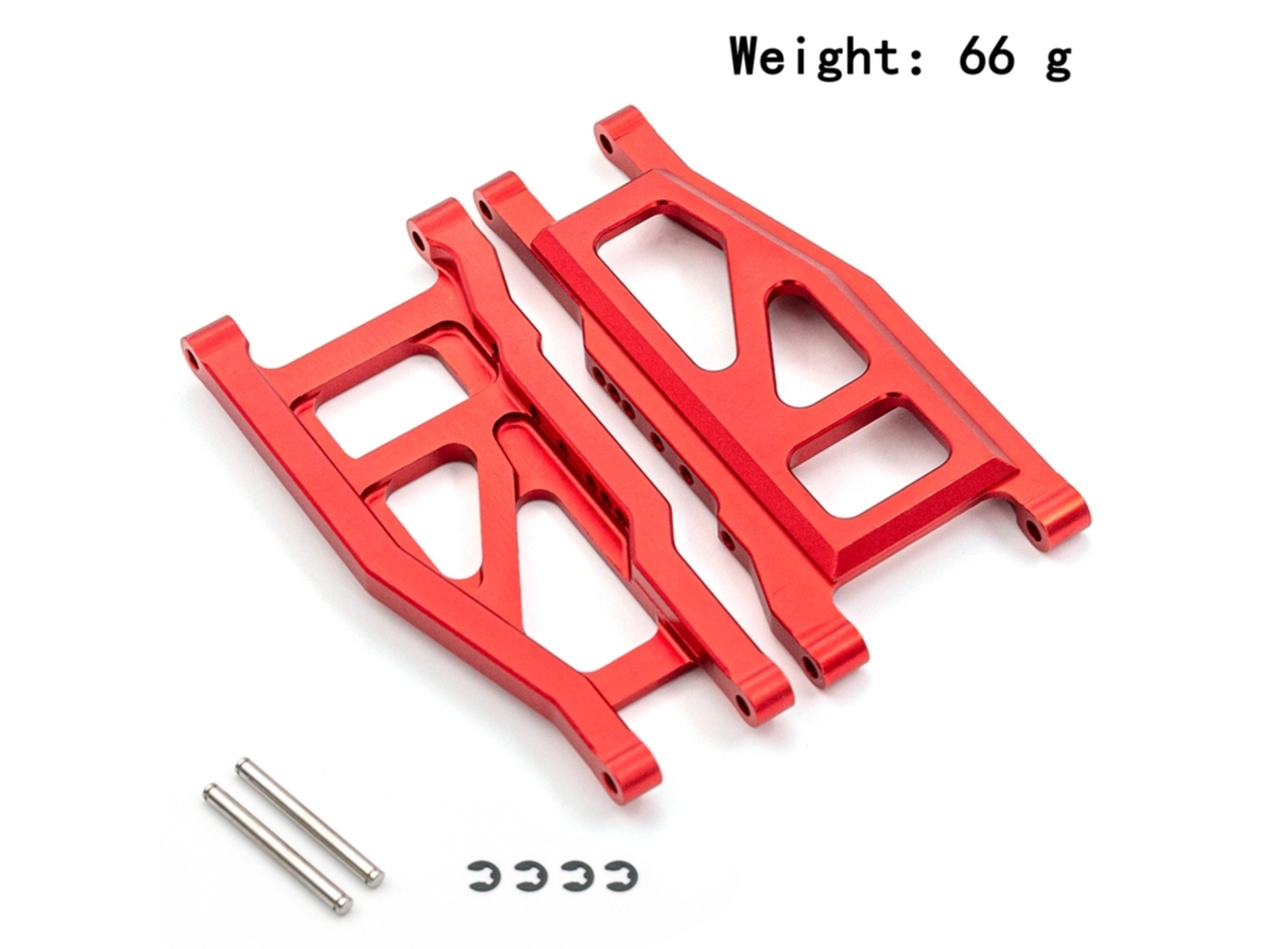 Brazos De Suspensión Traseros De Aleación Para Trax4 1/10 4x4 Slash Stampede Rustler 4wd Vxl. Reemplaza La Pieza 3655x Rojo.